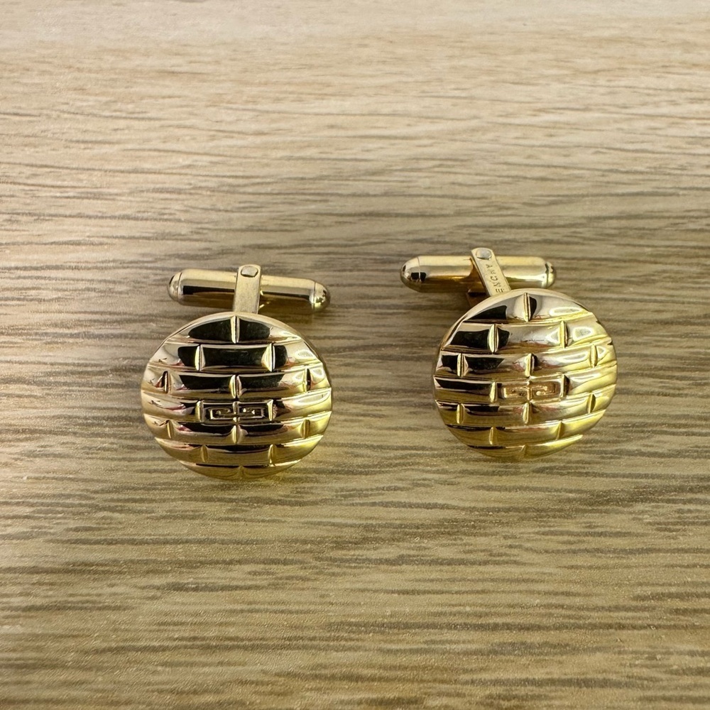 🔥PRICE DROP🔥Givenchy Gold Cuff Links with Polished Finish and Hinged Design